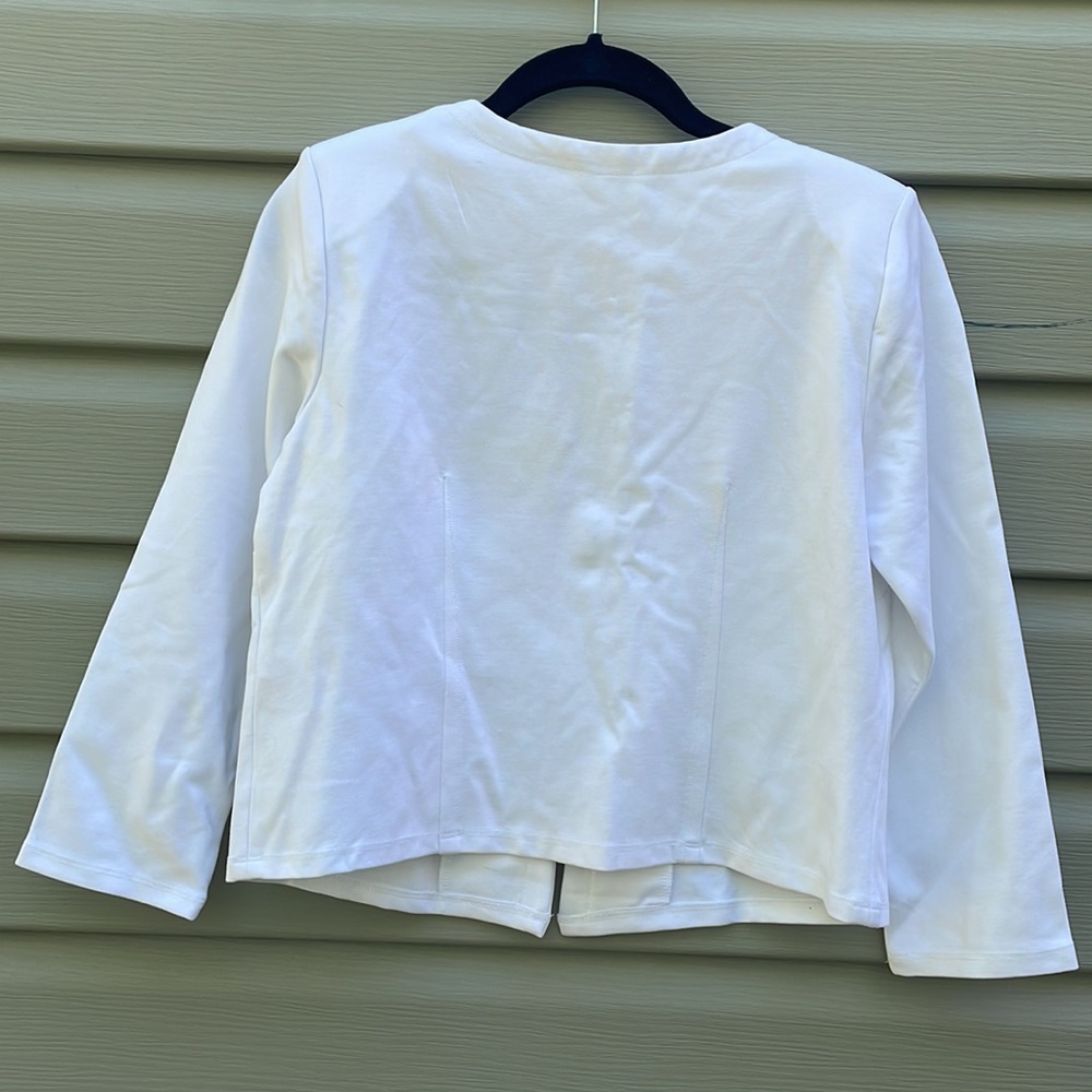 Philosophy White Open-Front Cropped Blazer - Picture 5 of 7